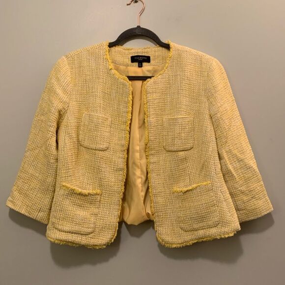 Talbots Fringe Trim Tweed Jacket - Picture 1 of 8